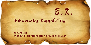Bukovszky Koppány névjegykártya